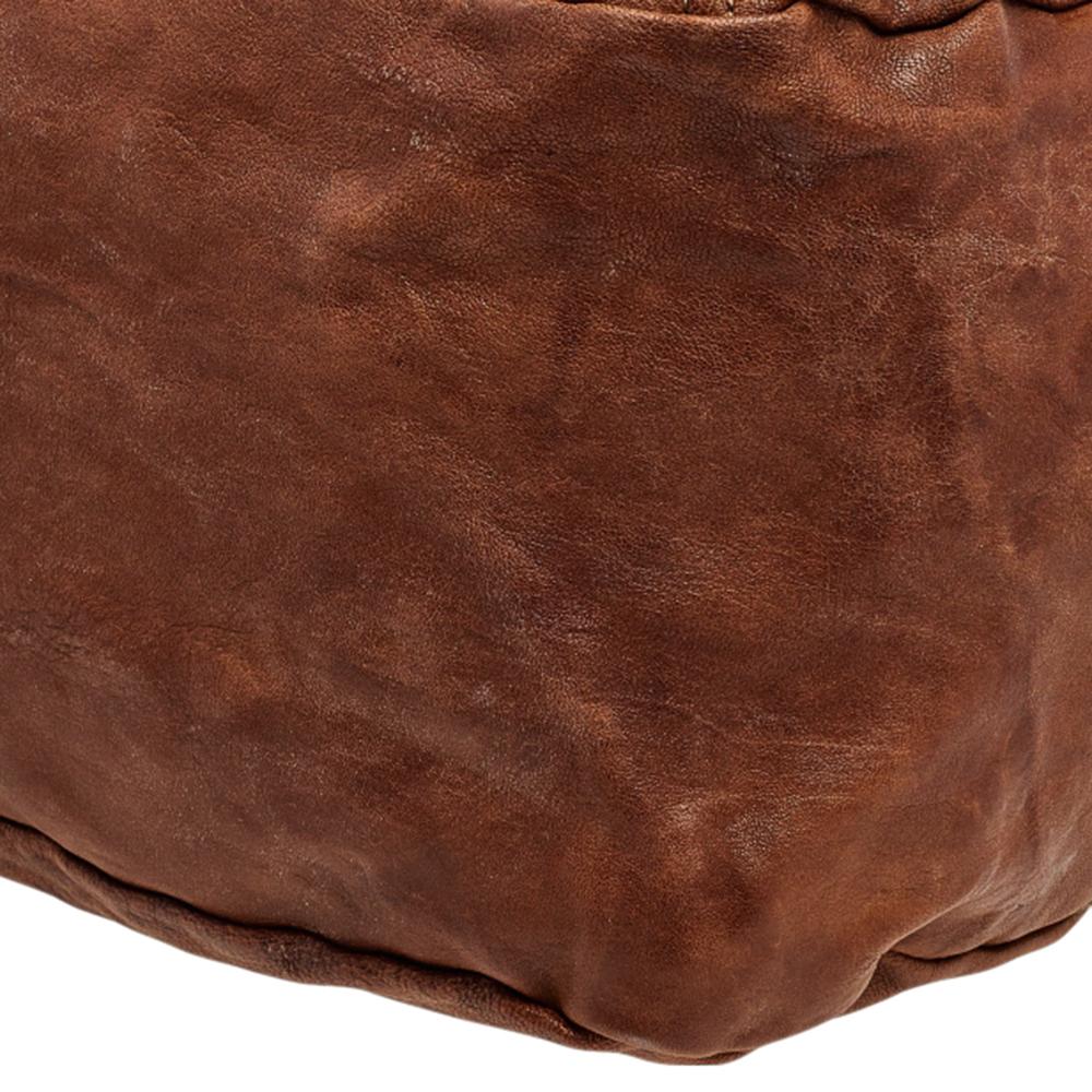 Chloe Brown Leather Zip Shoulder Bag For Sale 7