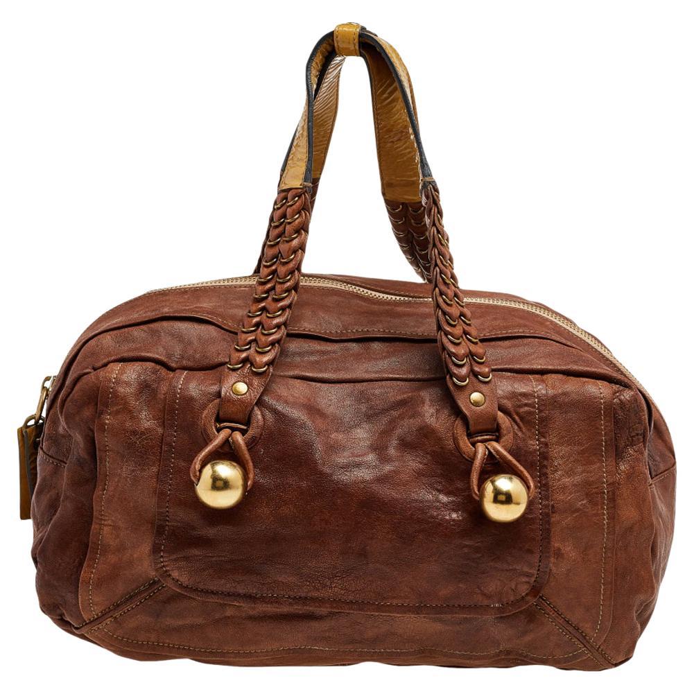 BURBERRY NWOT Auth Large Handbag Bag Satchel Lock & Key Black