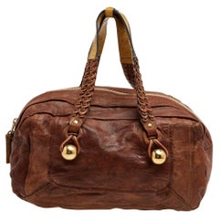 Used Chloe Brown Leather Zip Shoulder Bag