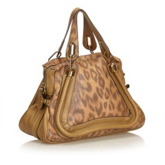 Chloe Brown Leopard-Printed Leather Paraty