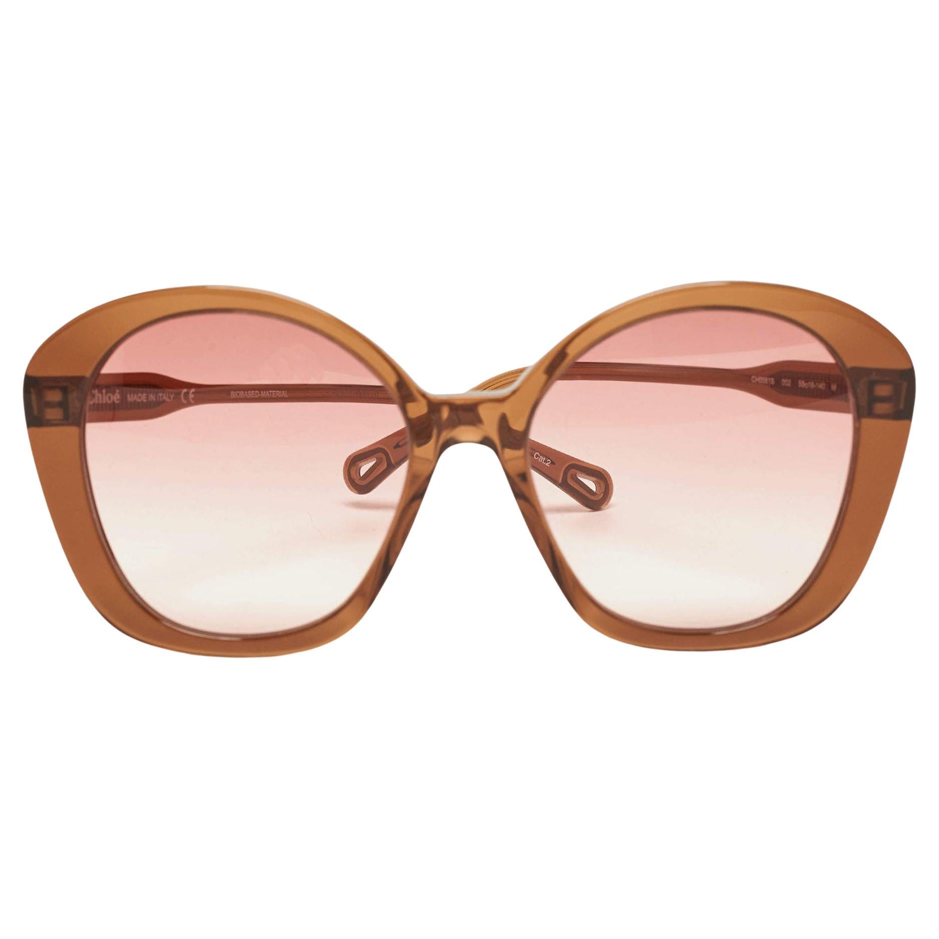 Chloe Brown/Pink Gradient CH0081S Oversized Sunglasses For Sale