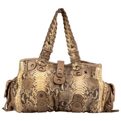 Chloé Brown Python Silverado Shoulder Bag