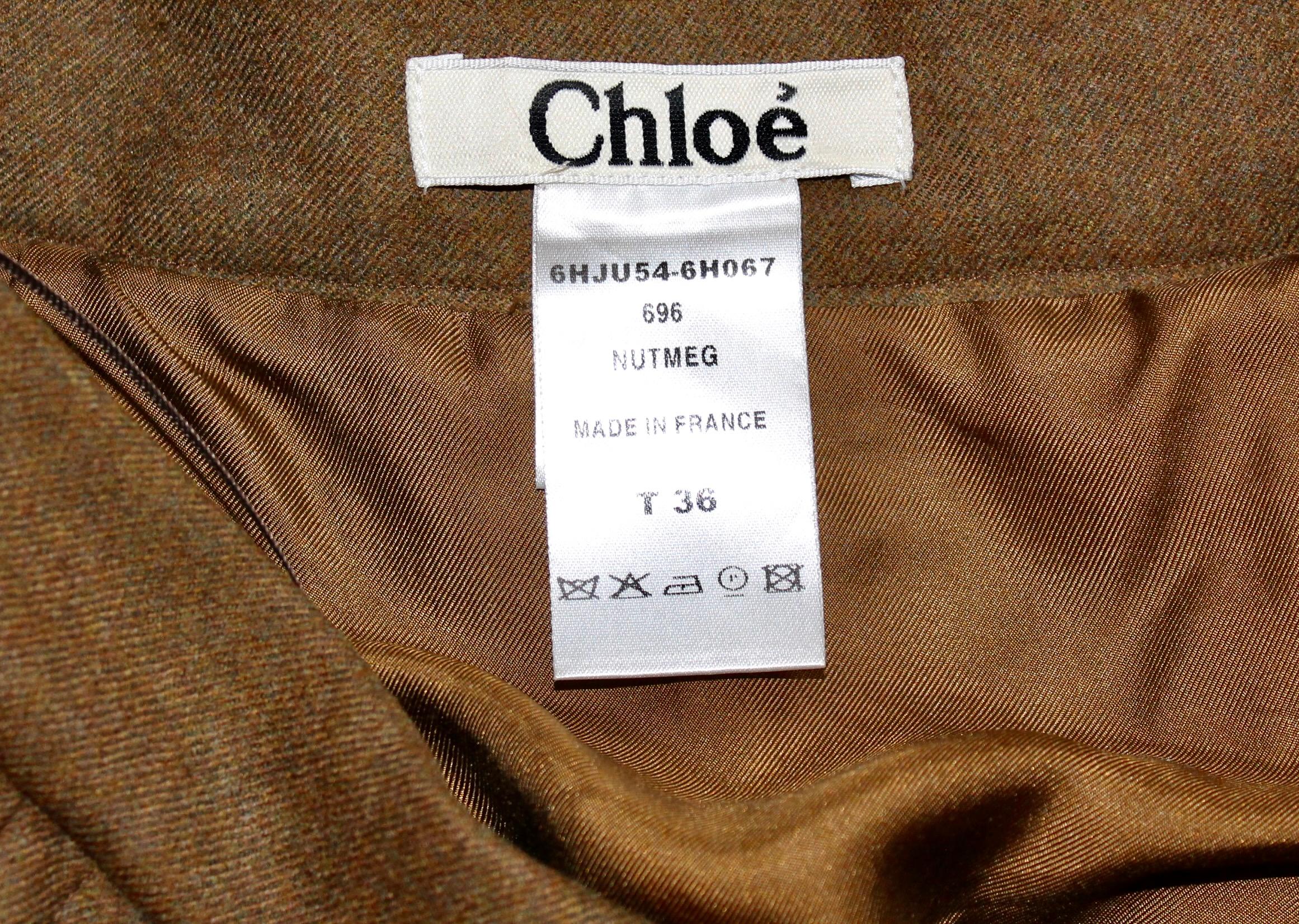 Chloe Brown Skirt For Sale 1