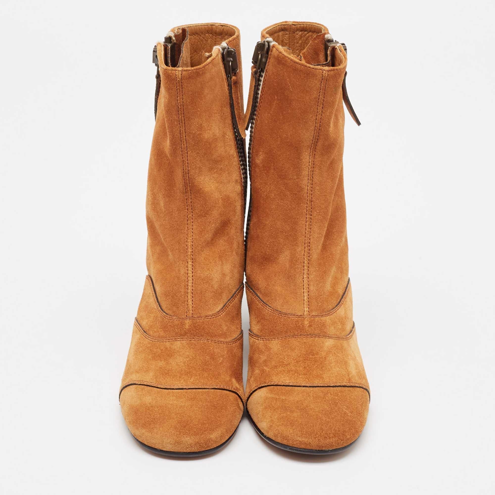 Chloe Botines de ante marrón Talla 36 Marrón en venta