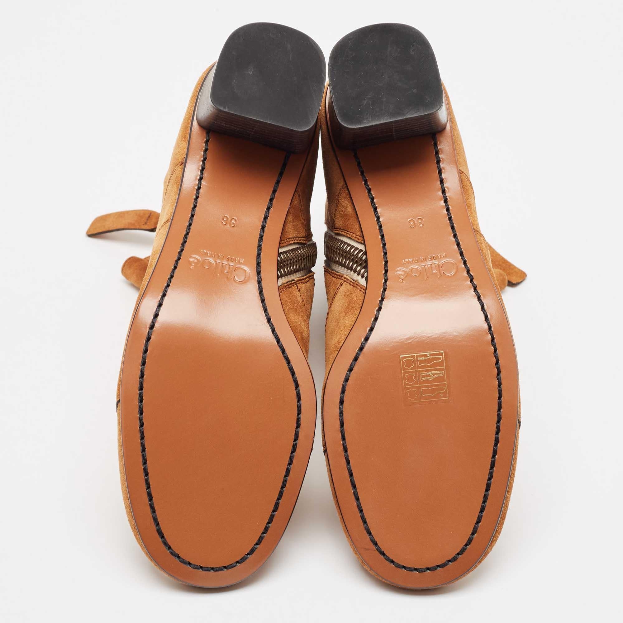 Chloe Botines de ante marrón Talla 36 en venta 1