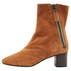 Chloe Brown Suede Ankle Length Booties Size 37.5