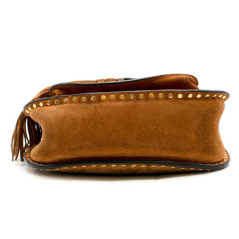 Chloé Hudson Small Suede Cross-Body Bag in Brown