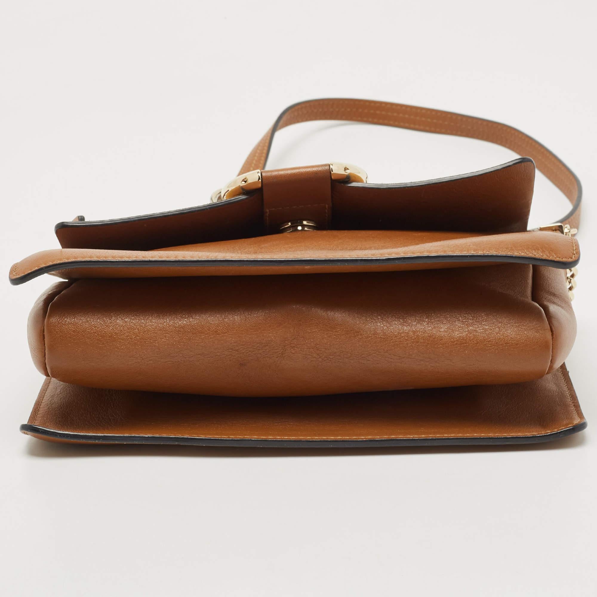Chloe Brown/Tan Leather and Suede Small Faye Shoulder Bag 1
