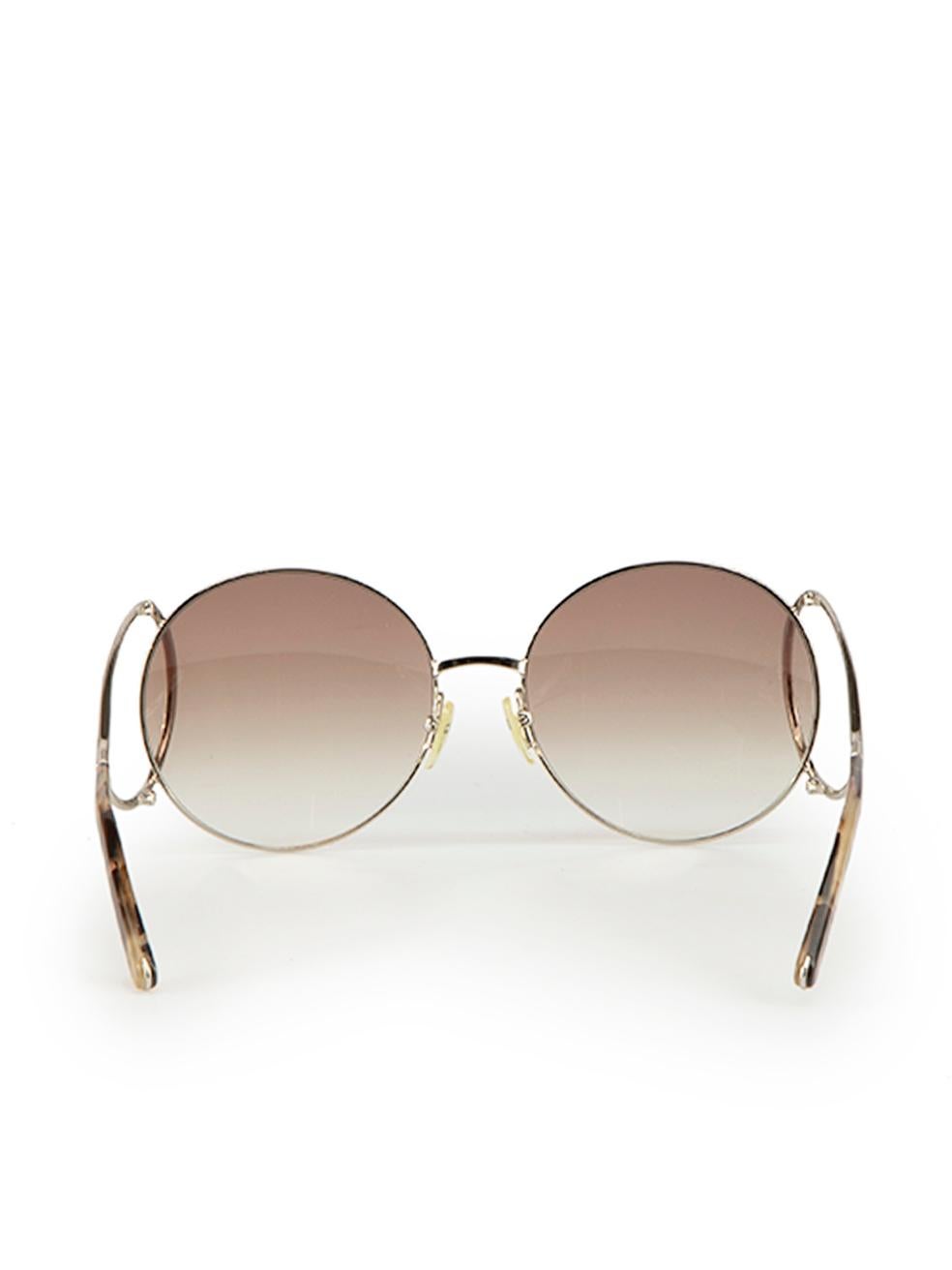 Chloé Brown Tinted Round Sunglasses In Excellent Condition For Sale In London, GB