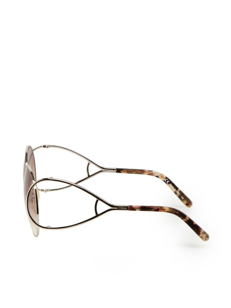 Women's Chloé Brown Tinted Round Sunglasses For Sale