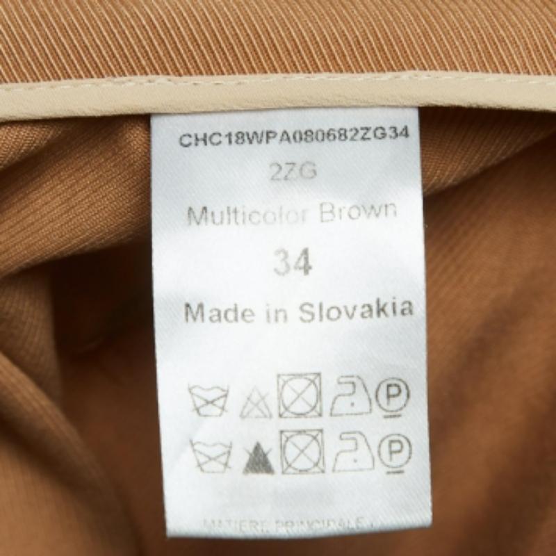 Pantalón de punto con bolsillo de lana marrón Chloe S en venta 1