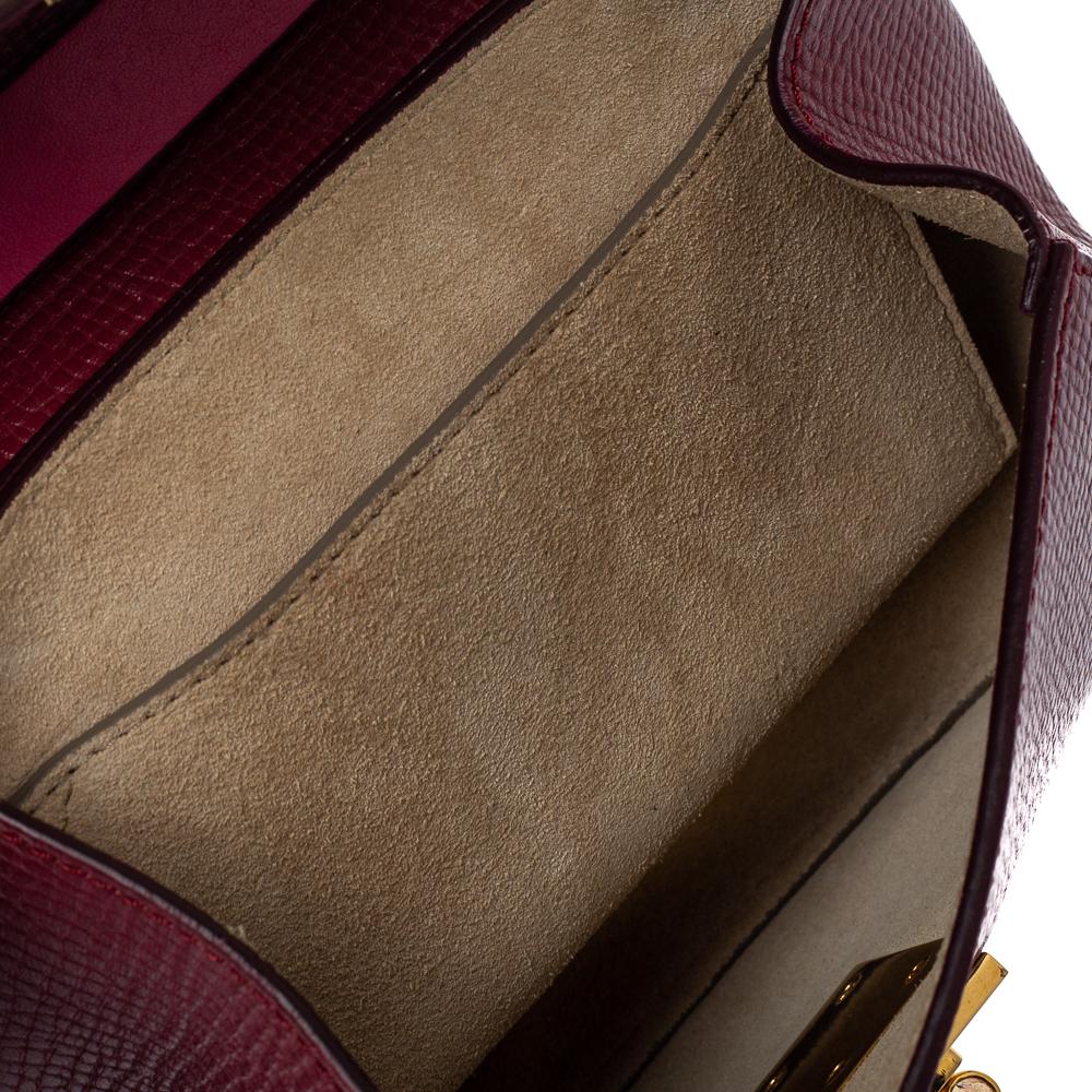 Chloe Burgundy/Fuchsia Leather Small Drew Shoulder Bag In Good Condition In Dubai, Al Qouz 2