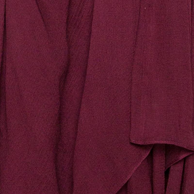 Red Chloé Burgundy Georgette Silk Asymmetric Layered Mini Skirt M