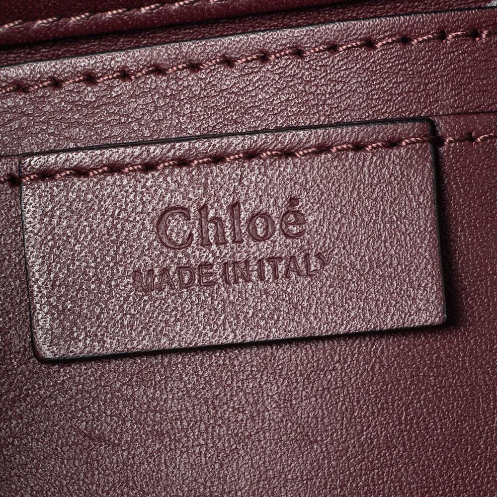 Chloe Burgundy-Green Leather And Suede Roy Crossbody Bag 1