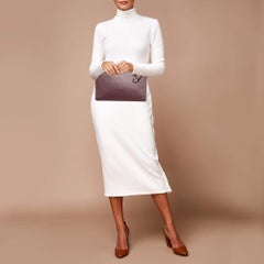 Chloe Burgundy Leather Alphabet Flat Pouch