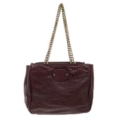 Vintage Chloe Burgundy Leather Chain Tote