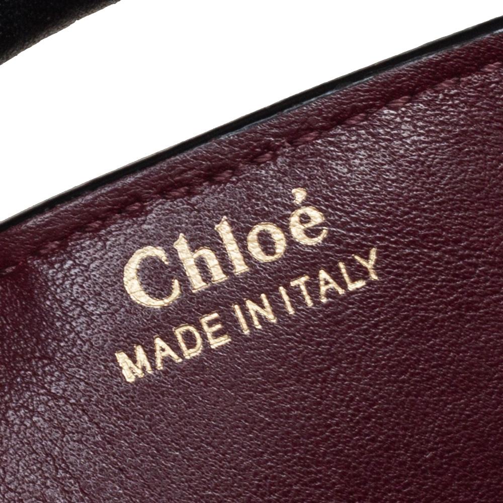 Black Chloe Burgundy Leather Gala Bucket Bag
