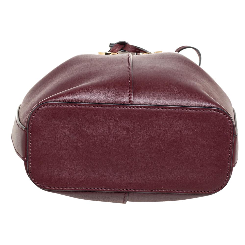 Chloe Burgundy Leather Gala Bucket Bag 1