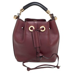 Chloe Burgundy Leather Gala Bucket Bag