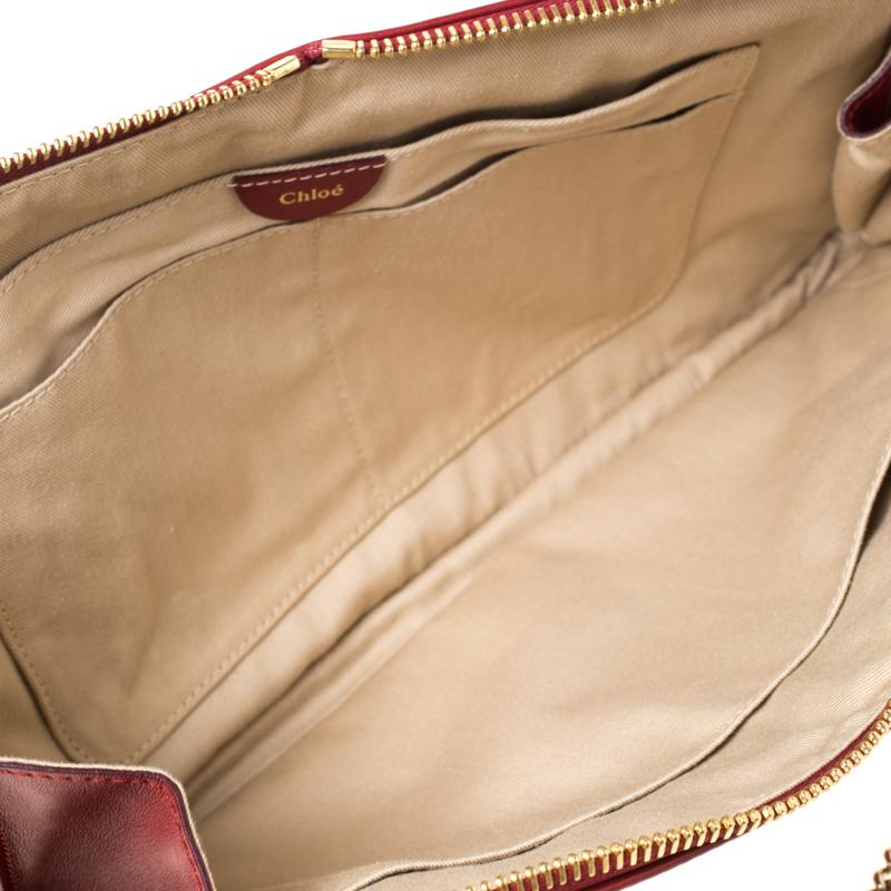 Chloe Burgundy Leather Lucy Shoulder Bag 1