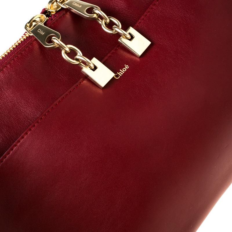 Chloe Burgundy Leather Lucy Shoulder Bag 2