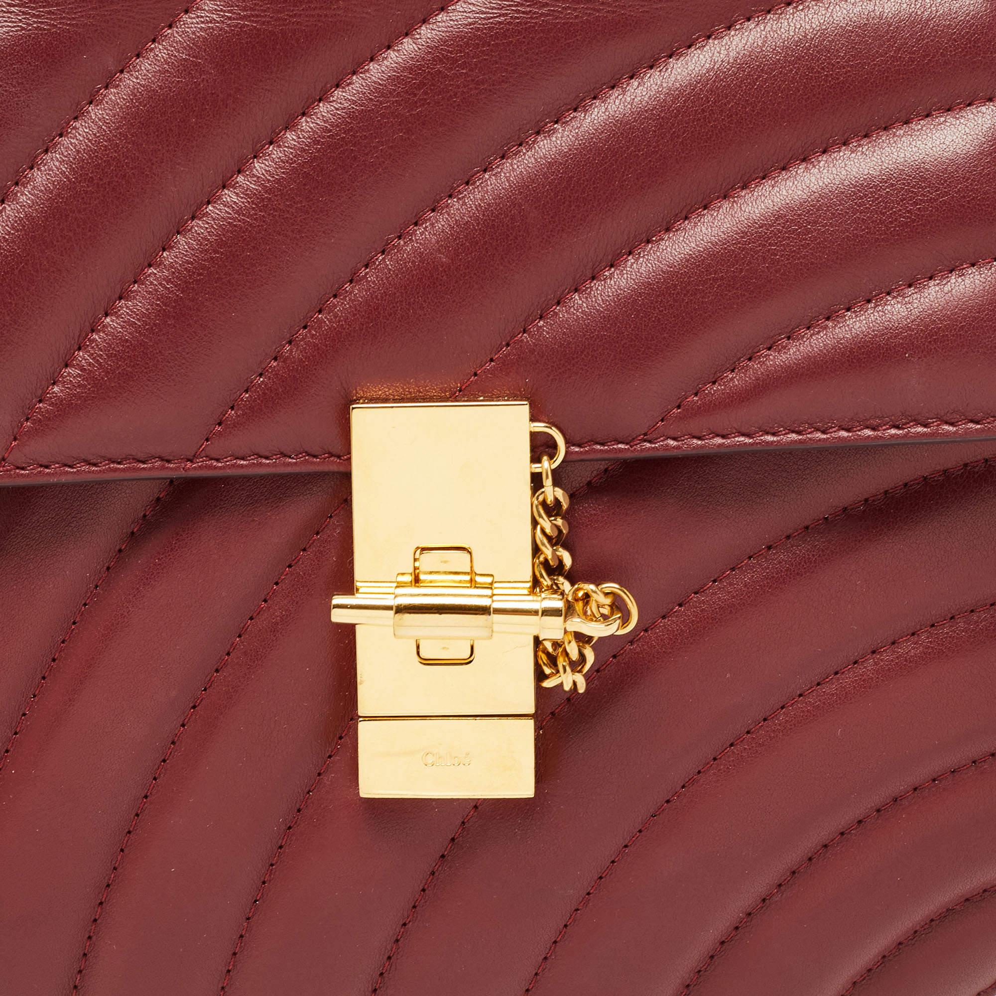 Chloe Burgundy Leather Medium Drew Bijou Shoulder Bag 9