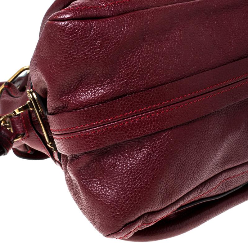 Chloe Burgundy Leather Medium Paraty Shoulder Bag 5