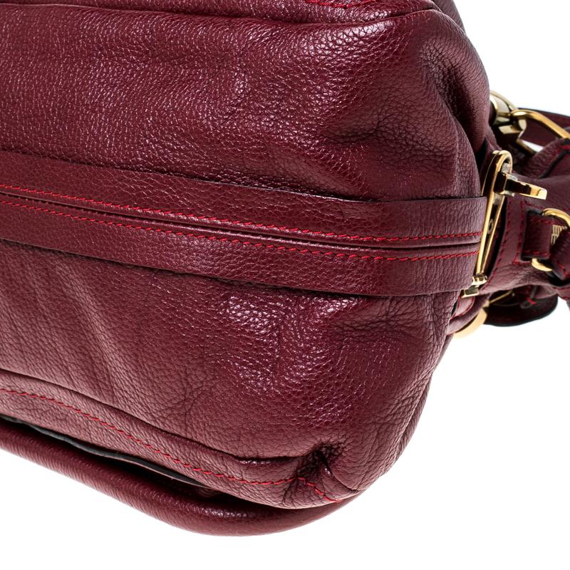 Chloe Burgundy Leather Medium Paraty Shoulder Bag 4