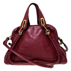 Chloe Burgundy Leather Medium Paraty Shoulder Bag