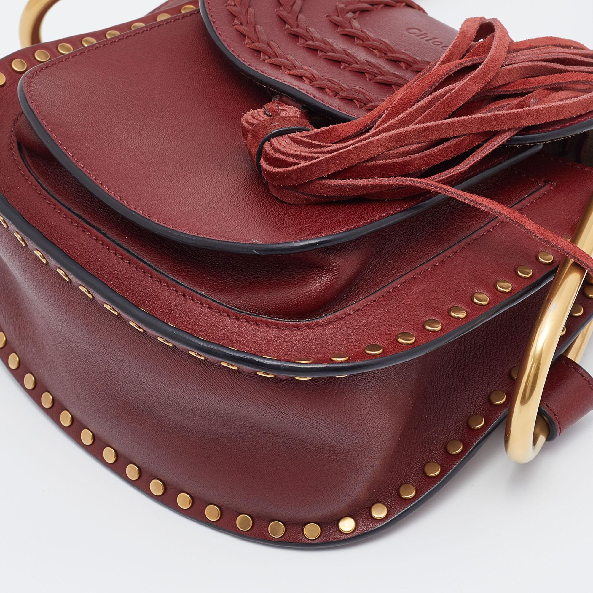 Chloe Burgundy Leather Mini Hudson Shoulder Bag 2