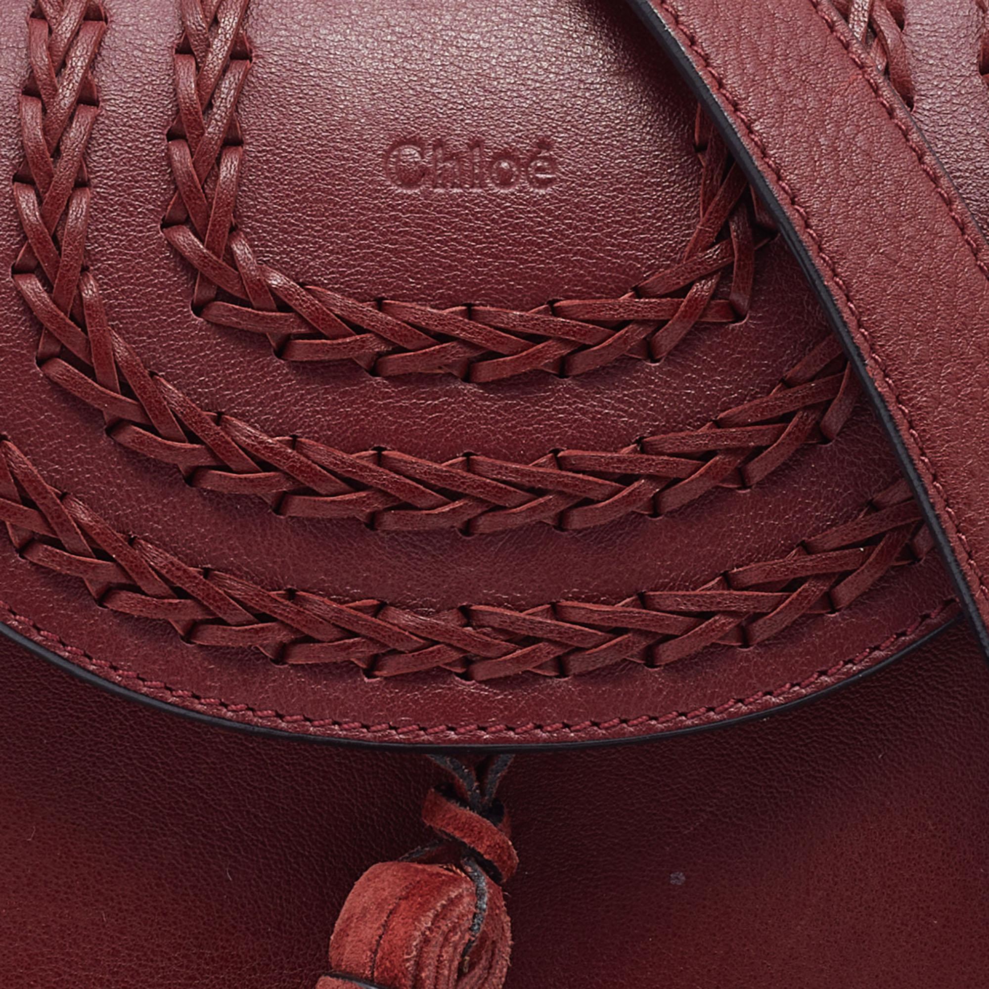 Women's Chloe Burgundy Leather Mini Hudson Shoulder Bag