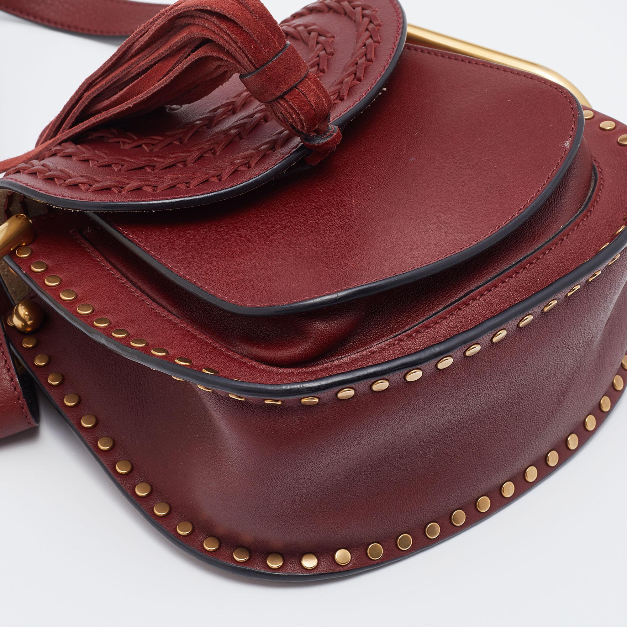 Chloe Burgundy Leather Mini Hudson Shoulder Bag 1