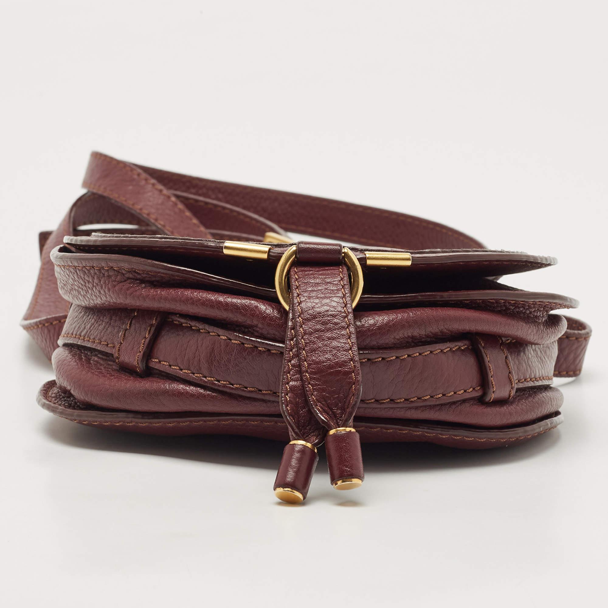 Women's Chloe Burgundy Leather Mini Marcie Crossbody Bag