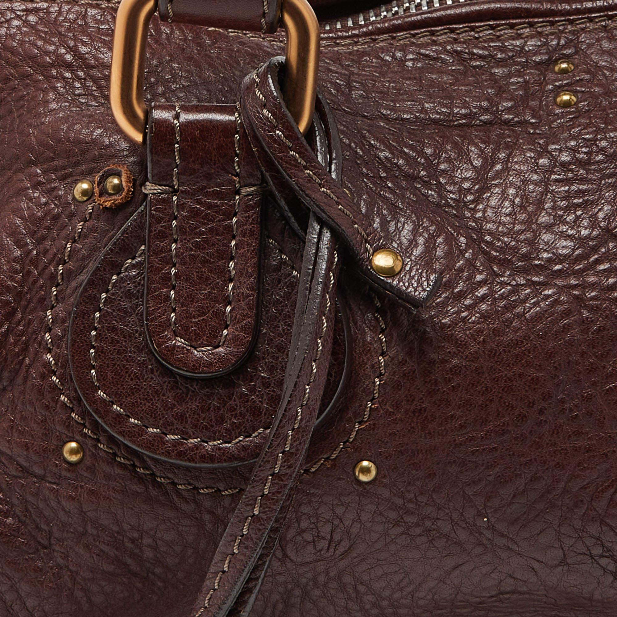 Chloe Burgundy Leather Paddington Bag 3
