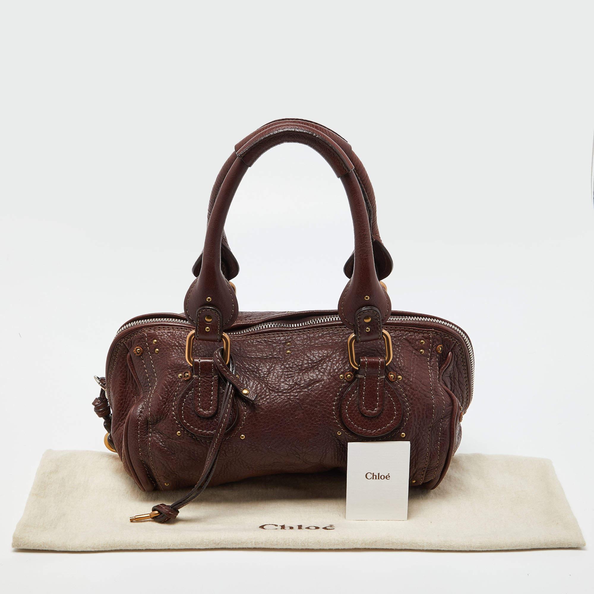 Chloe Burgundy Leather Paddington Bag 4