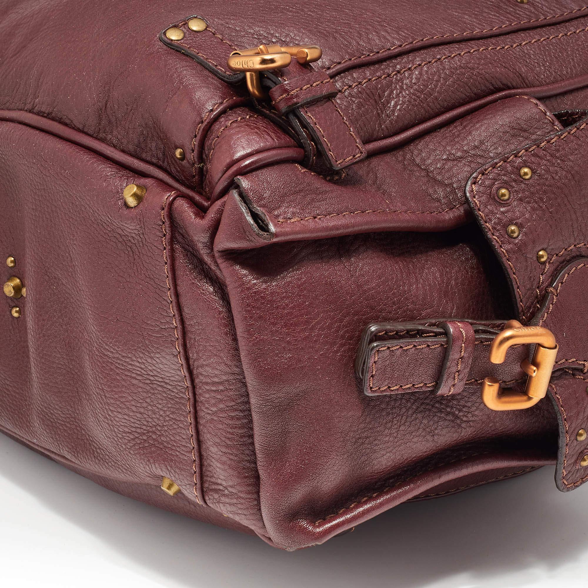 Chloé Burgundy Leather Paddington Satchel For Sale 5