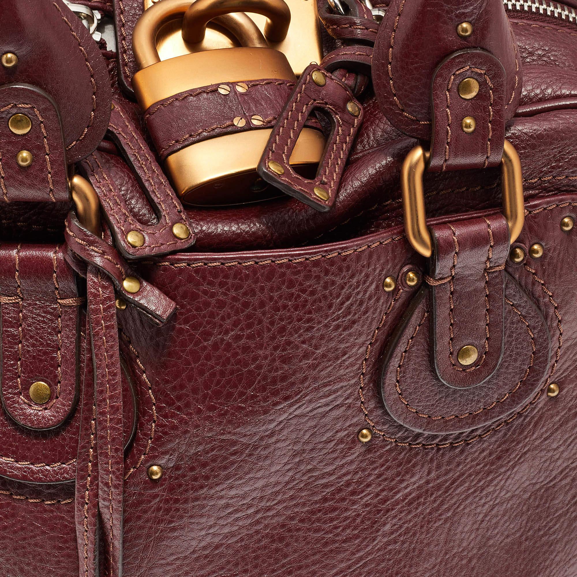 Chloé Burgundy Leather Paddington Satchel For Sale 1