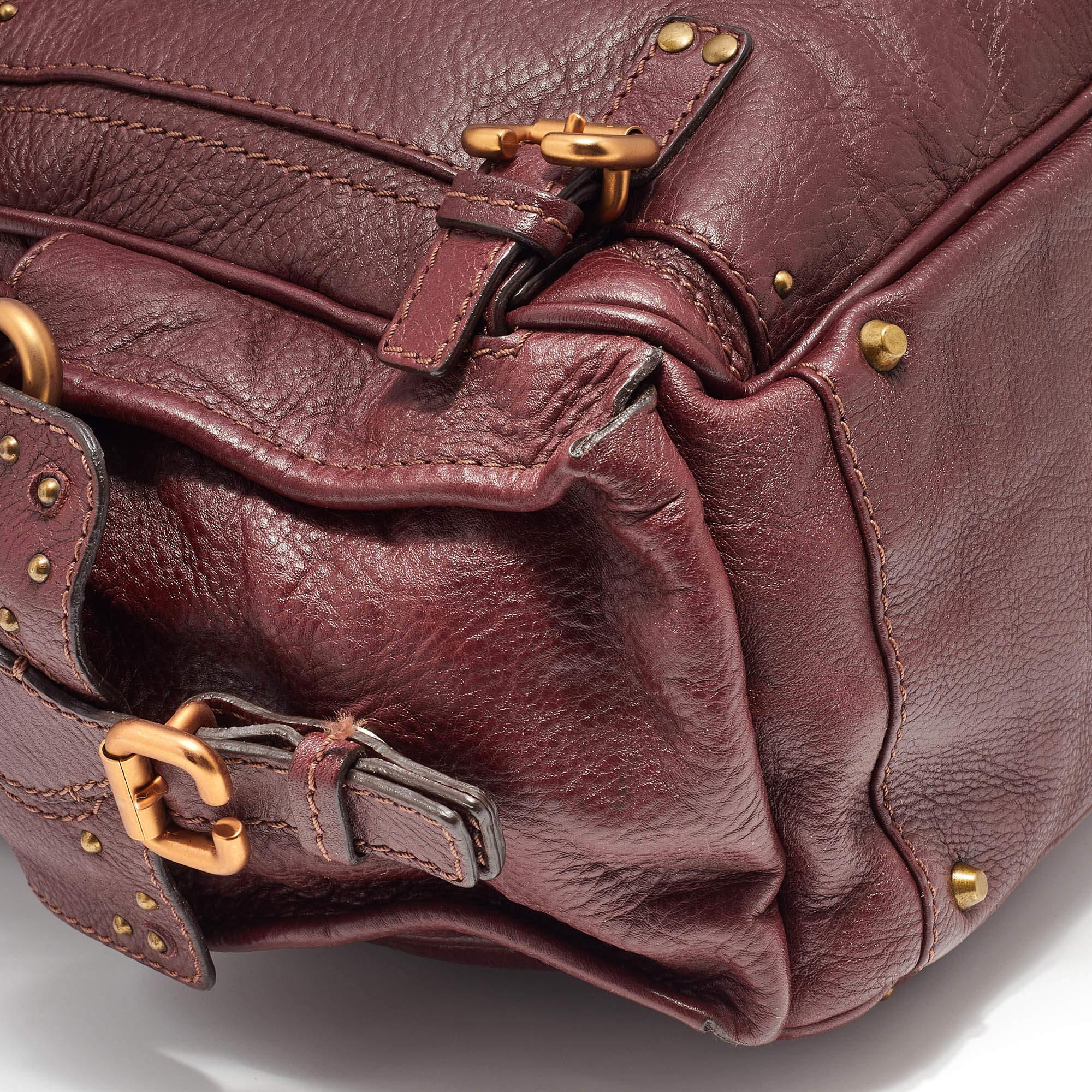 Chloé Burgundy Leather Paddington Satchel For Sale 2