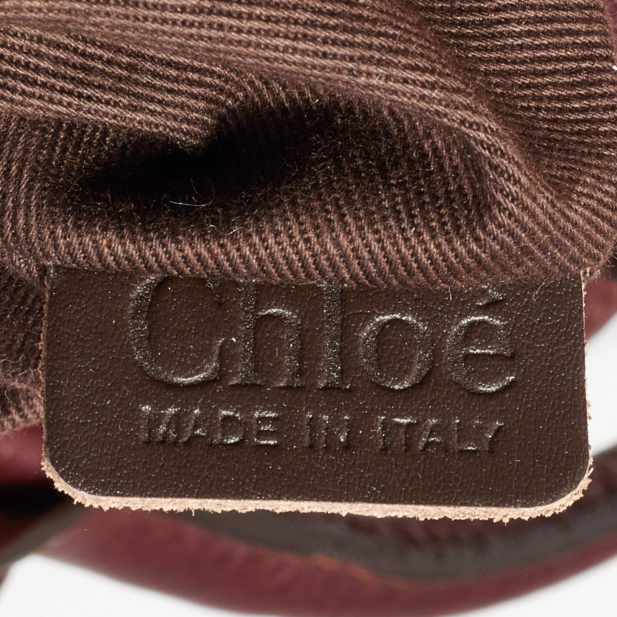 Chloé Paddington Schulranzen aus Leder in Burgunderrot im Angebot 4