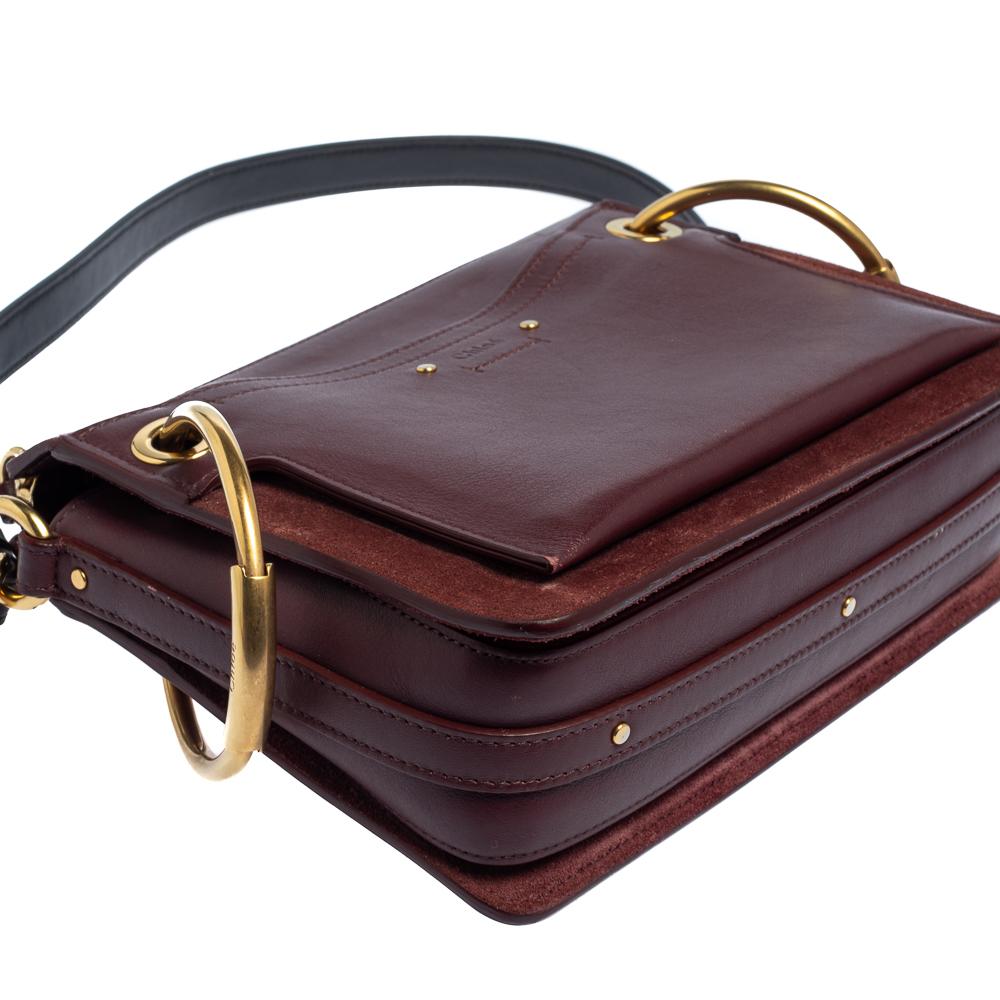 Chloe Burgundy Leather Roy Crossbody Bag 5