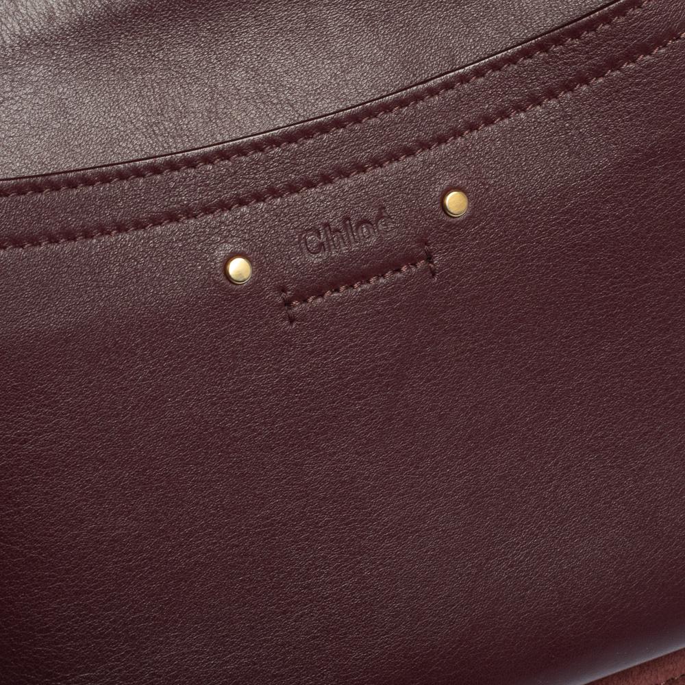 Chloe Burgundy Leather Roy Crossbody Bag 6