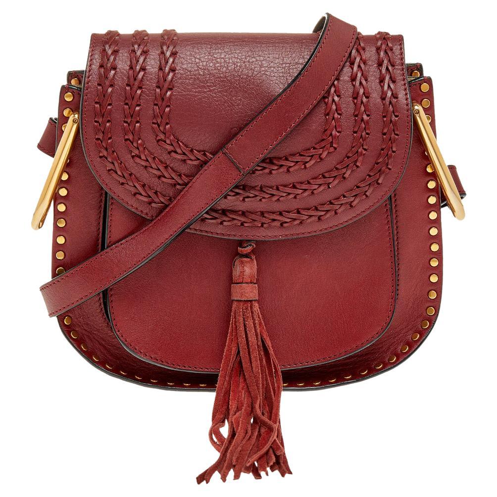 Chloe Burgundy Leather Small Hudson Shoulder Bag