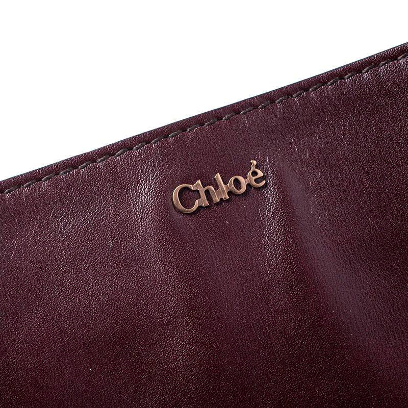Chloe Burgundy Leather Top Handle Bag 3
