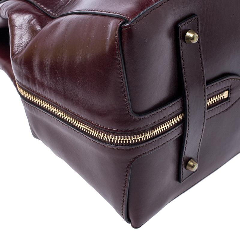Black Chloe Burgundy Leather Top Handle Bag