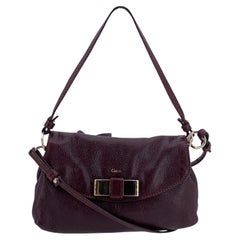 Chloe Burgundy lila Leder 2 Weg Lily Crossbody Tasche Handtasche