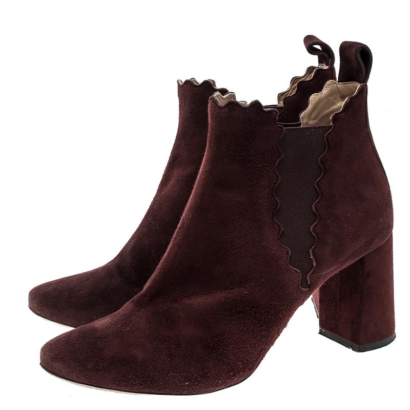 burgundy suede block heels