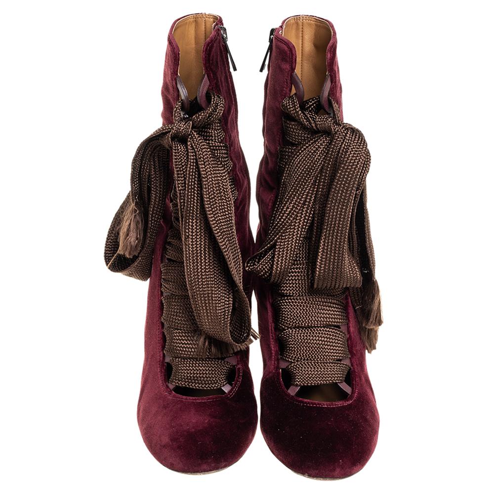 burgundy mid calf boots
