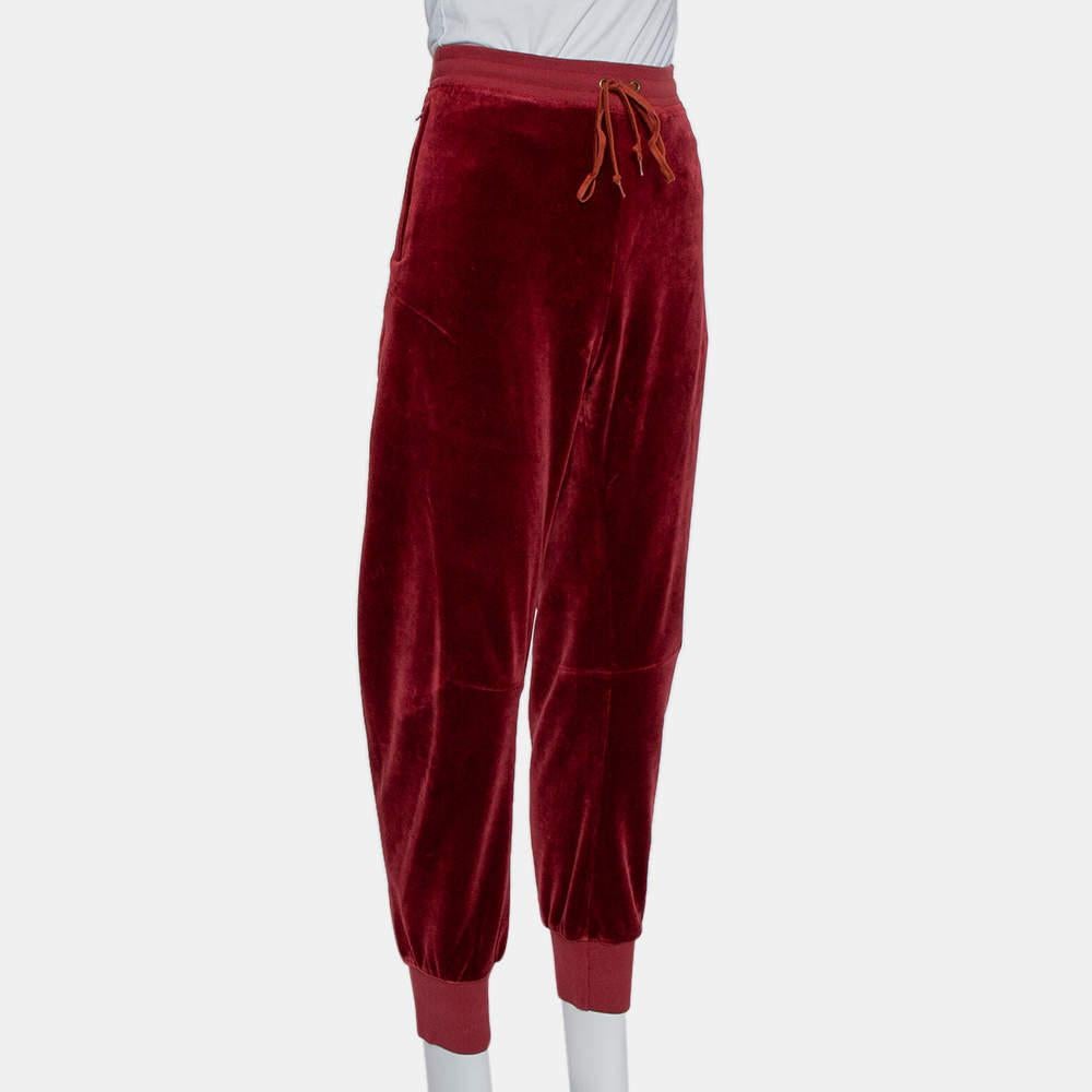 Red Chloe Burgundy Velvet Trouser M For Sale