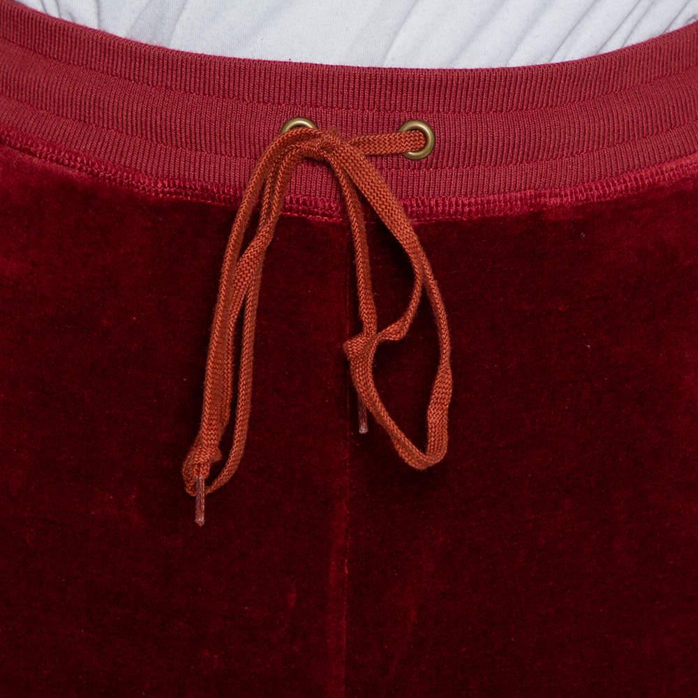 Chloe Burgundy Velvet Trouser M In Good Condition For Sale In Dubai, Al Qouz 2