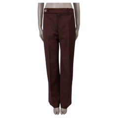 CHLOE burgundy wool 2022 CREPE FLARED Pants 40 M